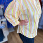 Lemon Drop Plus-Size Neon Yellow Stripe Top