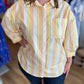 Lemon Drop Plus-Size Neon Yellow Stripe Top