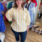 Lemon Drop Plus-Size Neon Yellow Stripe Top