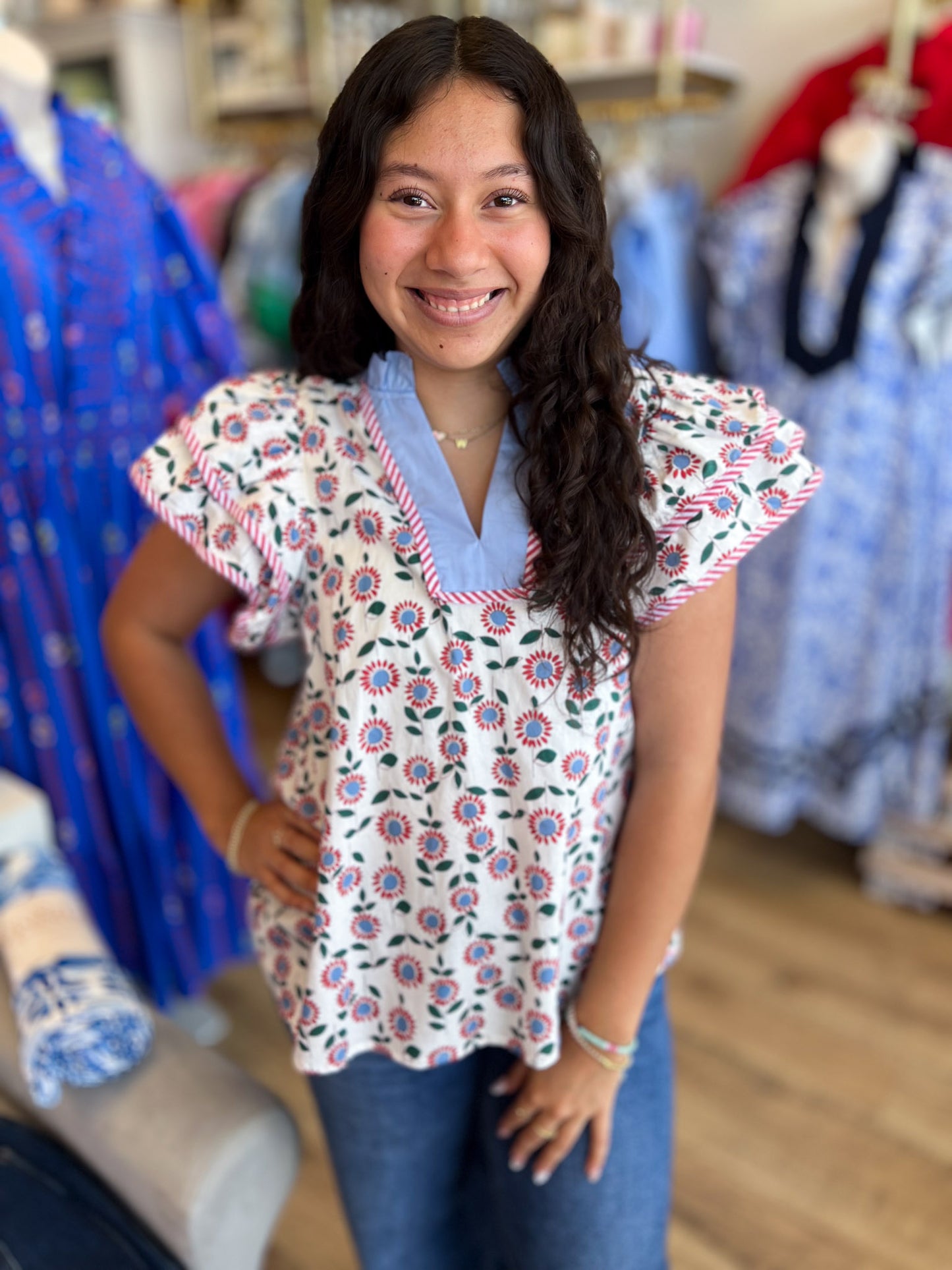 Let Freedom Ring Floral Top