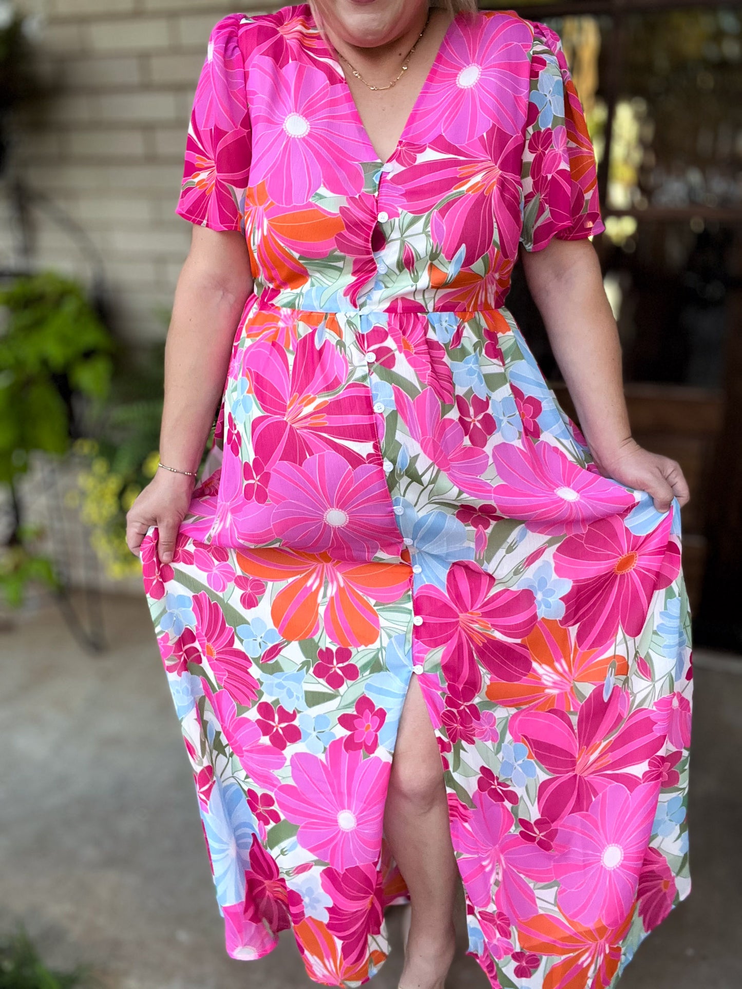 Let's Promenade Plus-Size Floral Maxi Dress