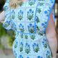 Long Hot Summer Day Curvy Floral Flutter Sleeve Top