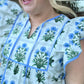 Long Hot Summer Day Curvy Floral Flutter Sleeve Top