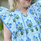 Long Hot Summer Day Curvy Floral Flutter Sleeve Top
