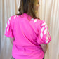 Neon & Nonsense Curvy Bright Pink Embroidered Top