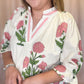 Picking Peonies Curvy Cream & Pink Floral Top