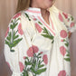 Picking Peonies Curvy Cream & Pink Floral Top