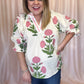 Picking Peonies Curvy Cream & Pink Floral Top