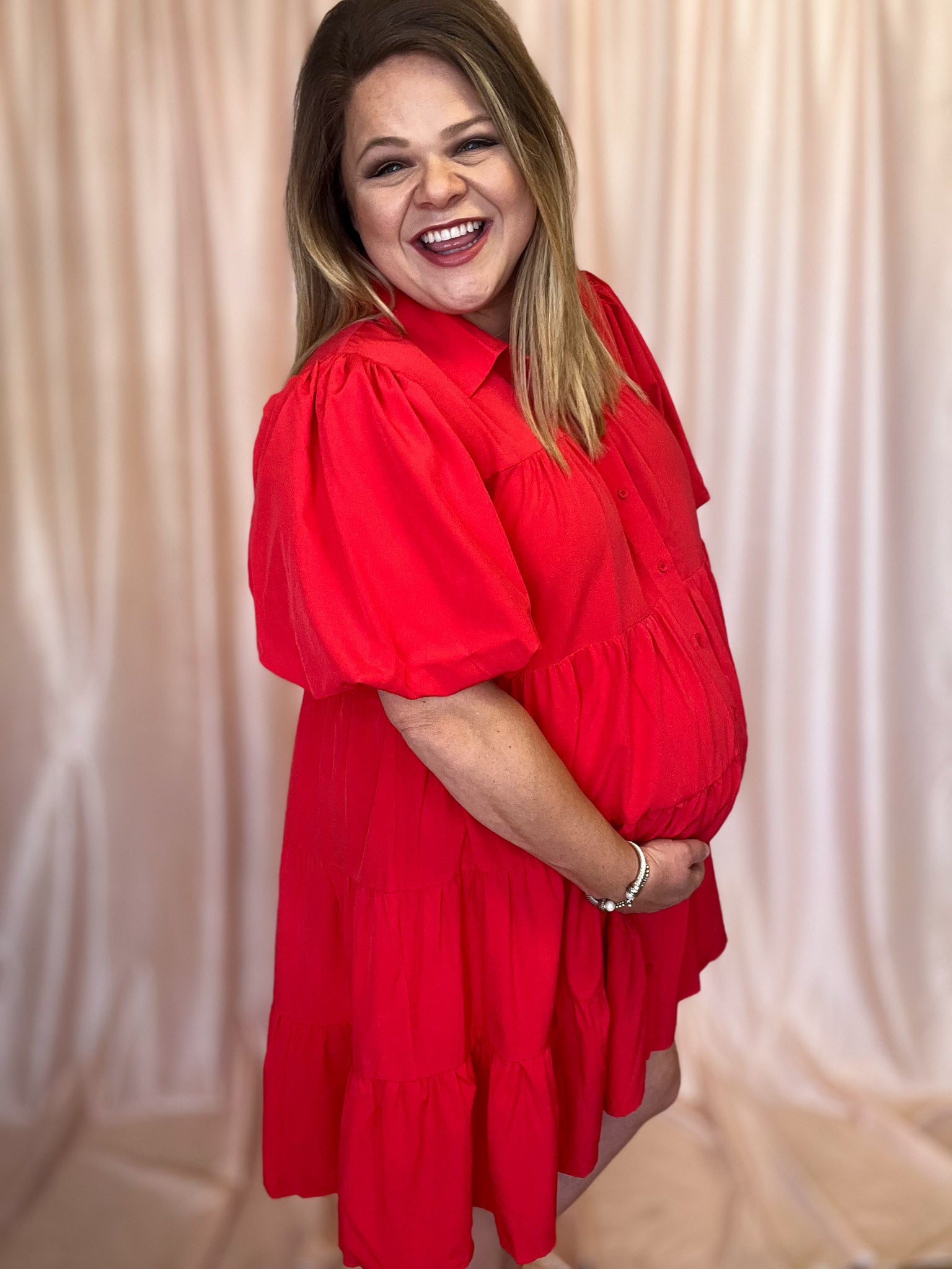red tiered mini dress Red Cotton Mini T-Shirt Dress - Casual Dresses