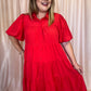 Red Hot Summer Sizzle Curvy Tiered Mini Dress
