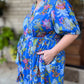 Sunlit Florals Plus-Size Button Down Midi Dress