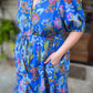 Sunlit Florals Plus-Size Button Down Midi Dress