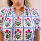 Take it Easy Curvy Floral Grid Top