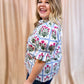 Take it Easy Curvy Floral Grid Top