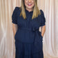The Maine Event Plus-Size Navy Tiered Midi Dress