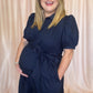 The Maine Event Plus-Size Navy Tiered Midi Dress