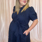 The Maine Event Plus-Size Navy Tiered Midi Dress