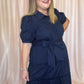The Maine Event Plus-Size Navy Tiered Midi Dress