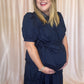 The Maine Event Plus-Size Navy Tiered Midi Dress