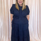 The Maine Event Plus-Size Navy Tiered Midi Dress
