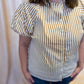 Timeless in Tan Plus-Size Beige Stripe Button Top