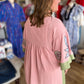 You Make Me Blush Curvy Embroidered Kaftan Dress