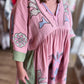 You Make Me Blush Curvy Embroidered Kaftan Dress