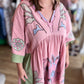 You Make Me Blush Curvy Embroidered Kaftan Dress