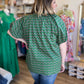 "Dainty Delights" Plus-Size Green & Pink Daisy Top