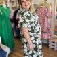 "Morning Glory Glamour" Plus-Size Olive Green Floral Midi Dress