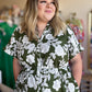 "Morning Glory Glamour" Plus-Size Olive Green Floral Midi Dress