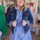Plus-Size Risen Jeans Denim Jacket