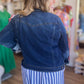 Plus-Size Risen Jeans Denim Jacket