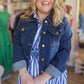 Plus-Size Risen Jeans Denim Jacket