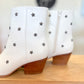Metal Star Studded White Booties