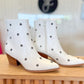 Metal Star Studded White Booties