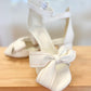 Sweet White Low Heel with Bow - FINAL SALE