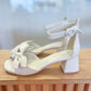 Sweet White Low Heel with Bow - FINAL SALE