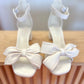 Sweet White Low Heel with Bow - FINAL SALE