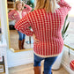 "Welcome to New York" Red & Cream Houndstooth Sweater