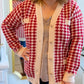 "Welcome to New York" Red & Cream Houndstooth Sweater