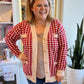 "Welcome to New York" Red & Cream Houndstooth Sweater