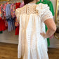"A Vision in White" Floral Eyelet Puff Sleeve Mini Dress