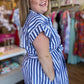 "Anchors Away" Plus-Size Stripe Tie-Front Dress