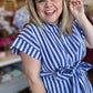 "Anchors Away" Plus-Size Stripe Tie-Front Dress