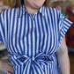 "Anchors Away" Plus-Size Stripe Tie-Front Dress