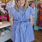 "Anchors Away" Plus-Size Stripe Tie-Front Dress