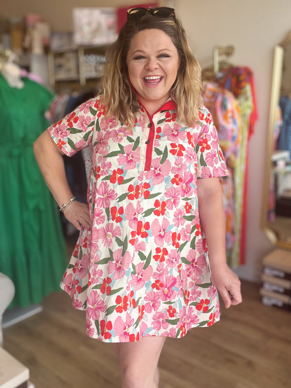 "Baby, You're a Firework" Watercolor Floral Dress