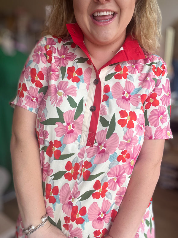 "Baby, You're a Firework" Watercolor Floral Dress