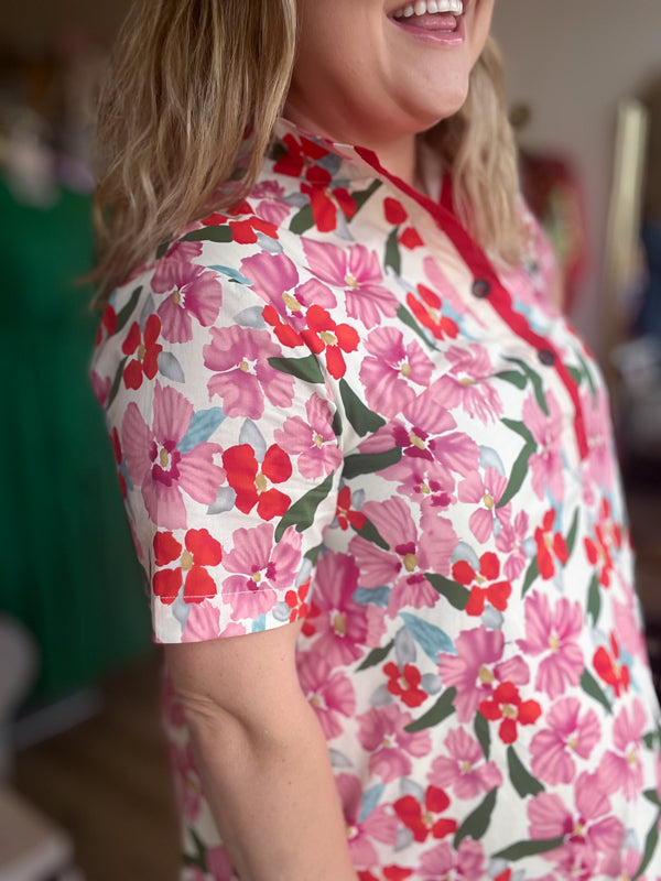 "Baby, You're a Firework" Watercolor Floral Dress